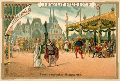 Escena de Fausto, una ópera de Charles Gounod de French School